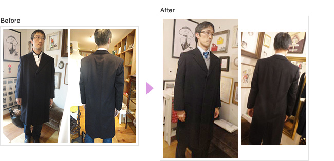 チェスターコート,お直し,お洒落コートお直し,コート　リサイズ,表参道　お直し,コート　お直し　表参道,コート　お直し,アウター　お直し,冬物　リサイズ