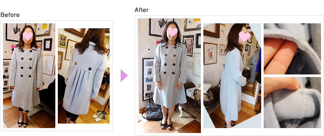 FOXEY,リバーシブル仕立て/カシミア,お直し,ブランドコート,レディース,アウターお直し,カシミヤコート, コート お直し,アウター お直し,コート リサイズ,受け継い服 リフォーム お直し,大切な人からの服 お直し,アウター リサイズ