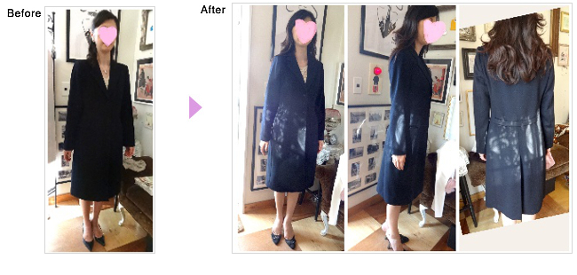 コートお直し,黒,レディースコートお直し,アウターお直し,コート　お直し,アウターお直し,コート　お直し　表参道,冬物　お直し