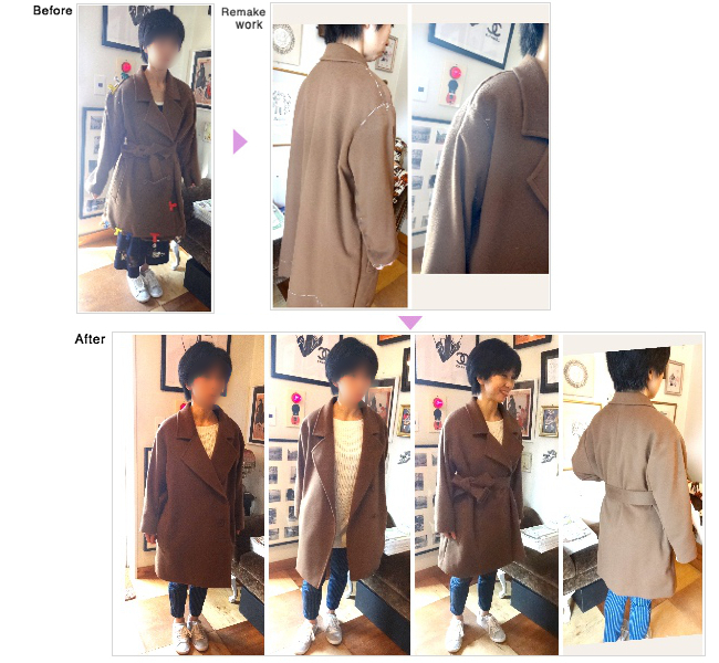 マックスマーラ,MaxMaraダブルラグランコート,お直し,ハイブランド,マックマーラコートお直し,アウター お直し 表参道,コート ブランド お直し