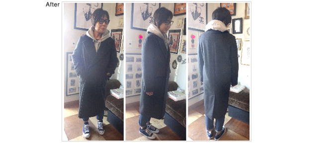 クラシックコート,メンズライクコート,お直し,レディース,リサイズお直し