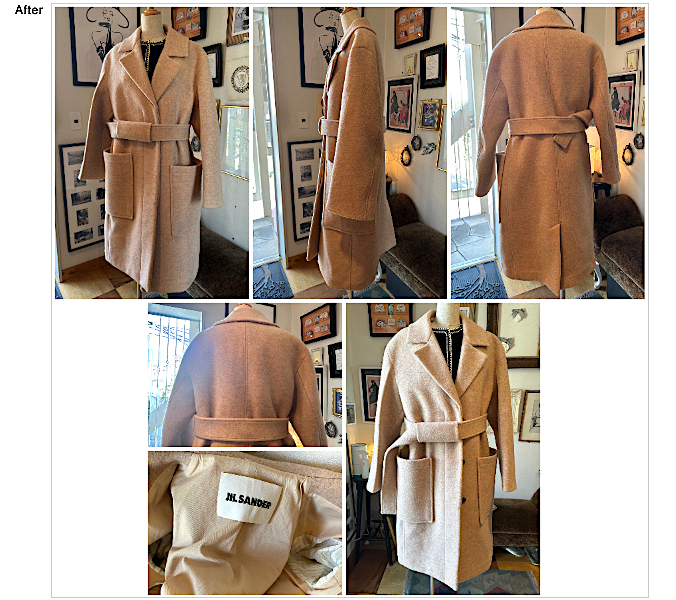 Jil Sander ジルサンダーコート,ジルサンダーコート,レディースコート,お直し,ブランドコート,レディース,レディースコートお直し,アウターお直し,コート お直し 表参道,コート リサイズ,冬物お直し