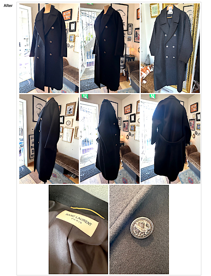 YSLサンローラン コート,イブサンローランコート,レディースコート,お直し,ブランドコート,レディース,レディースコートお直し,アウターお直し,コート お直し 表参道,コート リサイズ,コート修理,コートお直し 東京