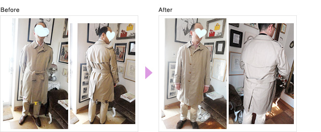Burberry　バーバリートレンチコート　お直し,トレンチコート　トレンチコートお直し