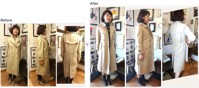 Burberry　お直し　バーバリートレンチコート　トレンチコートお直し　ブランドトレンチコート