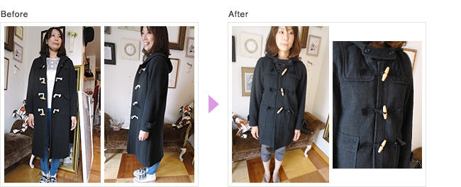 ダッフルコート,コート,お直し,ダッフルコートお直し,ラグジュアリーアイテム　お直し,コート　お直し　表参道,コート リサイズ,デザイナーズブランドお直し,サイズ直し,コート　サイズ　直し,大切な人からの服　お直し,ダッフルコート　リサイズ　表参道 