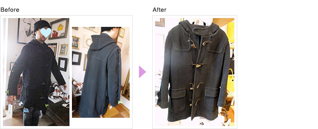 ダッフルコート,コート　お直し,ダッフルコート　リサイズ,コート　お直し　表参道,ハイブランド　お直し,コート　お直し　リサイズ