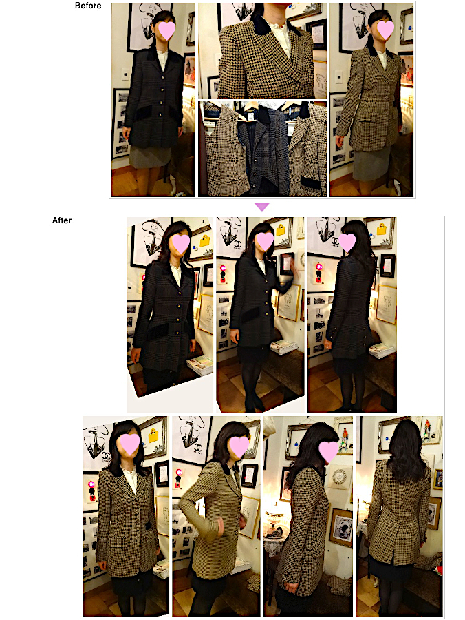 サイズダウン,レディースジャケット,お直し　ジャケットお直し,ジャケットリサイズ,ブリティッシュジャケット　お直し,洋服　お直し,女性物　お直し,洋服お直し　表参道