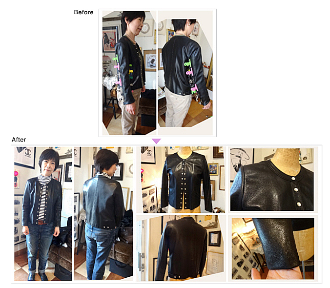アニエスb レザージャケット お直し,青山 お直し,表参道 お直し,レザー お直し,レザー お直し 表参道,服 お直し お洒落,ブランドアイテム お直し,冬物 サイズ直し