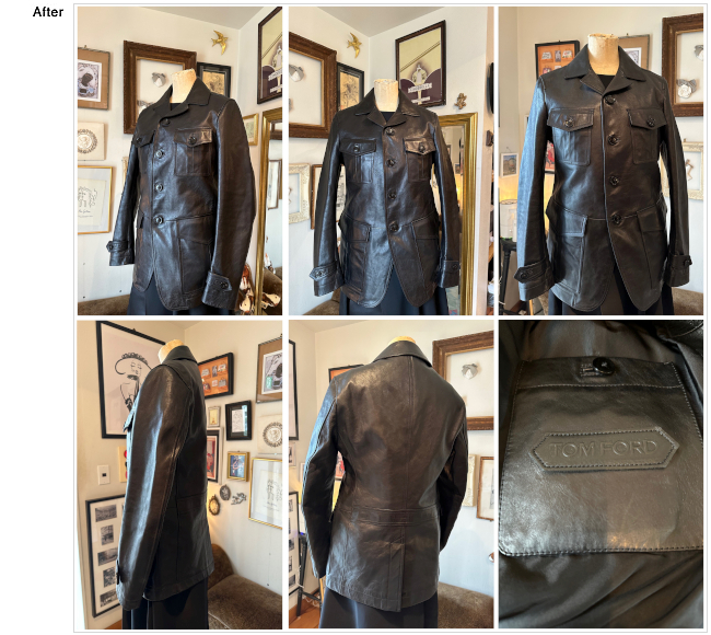 TOM FORD(トムフォード)レザージャケット,レザートレンチコート,お直し,レザーコートお直し,レザージャケット,トムフォードレザー,アウターお直し,ハイブランド,ハイブランド お直し,ジェンダーフリー,ビックシルエットお直し,ミニマルデザイン お直し