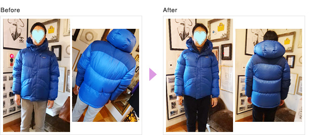 サイズダウン,ダウン,お直し　ダウンジャケットお直し,ダウンジャケットリサイズ,コート　リサイズ,アウター　リサイズ,ダウンコート　お直し,アウター　お直し,服お直し　冬物,アウター　サイズ調整