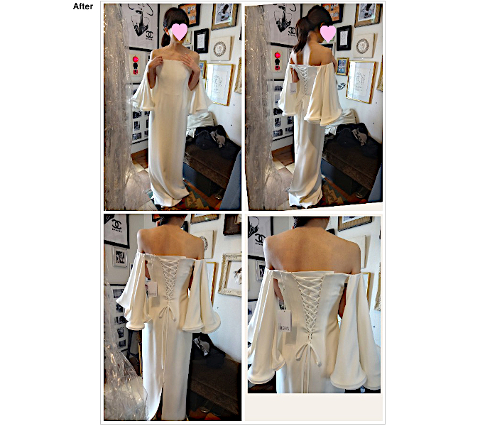 ウエディングドレス お直し,ウェディングドレス 表参道,ドレス全体直し,ドレス 大幅お直し,洗練お直し,シンプルウエディング,リゾートウエディング,ホテル ウエディング,フォト ウエディング