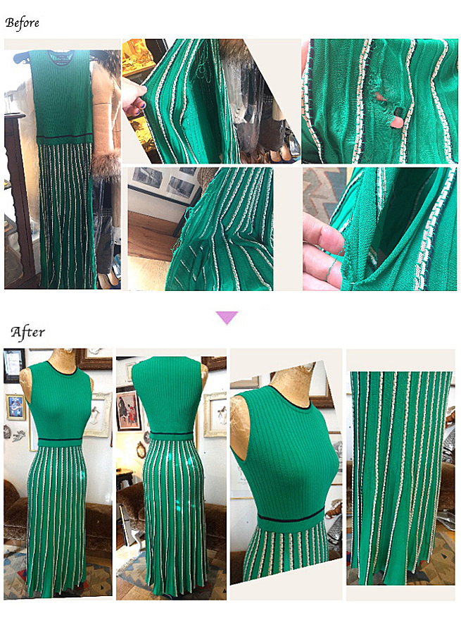 レディースお直し　　ニットワンピース破け処理　お直し 
藤田様