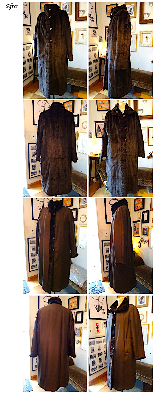 レディースお直し,リバーシブルミンク毛皮コートリメイク,櫻田様