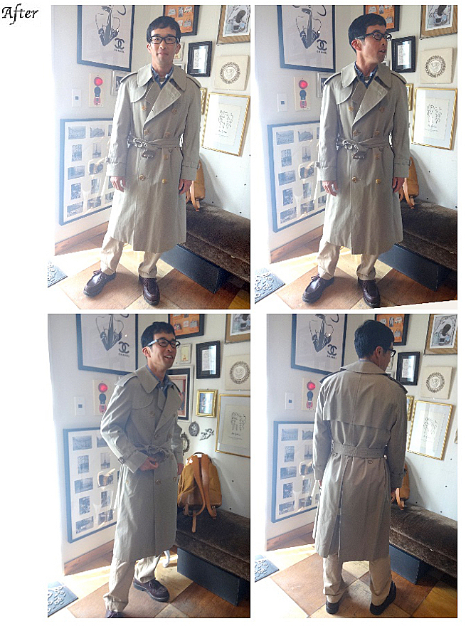 トレンチコートお直し メンズ 野尻貴洋 様,表参道 お直し