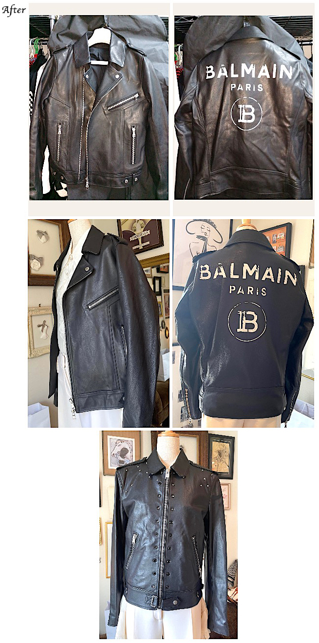メンズお直し,レザーお直し,バルマン　レザーライダースジャケット直し　佐藤様