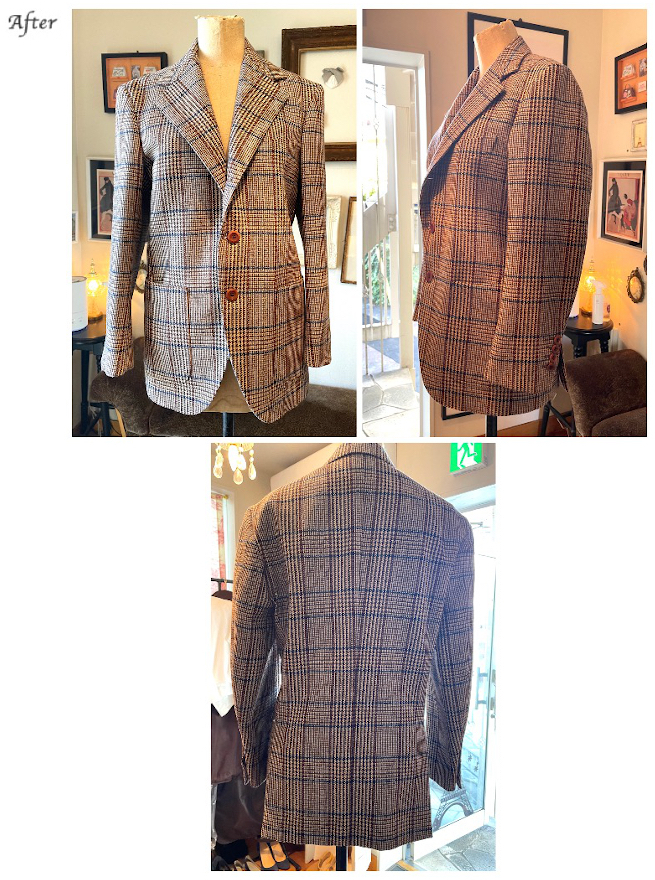メンズジャケットお直し　北原駿 様,メンズツイードジャケットお直し,洋服お直し　表参道